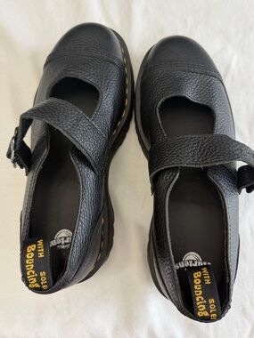 Dr Martens Addina FLWR Mary Jane Platform Black Leather Shoes EU42 US 10 Women